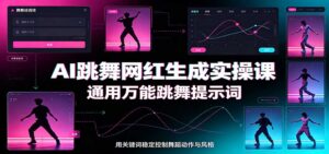 AI跳舞网红生成实操课：通用万能跳舞提示词，多模型适配，人物舞蹈视频制作全套教学