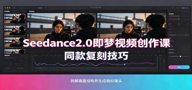 Seedance2.0即梦视频创作课：剧本式视频制作，同款复刻技巧，多行业案例落地教学